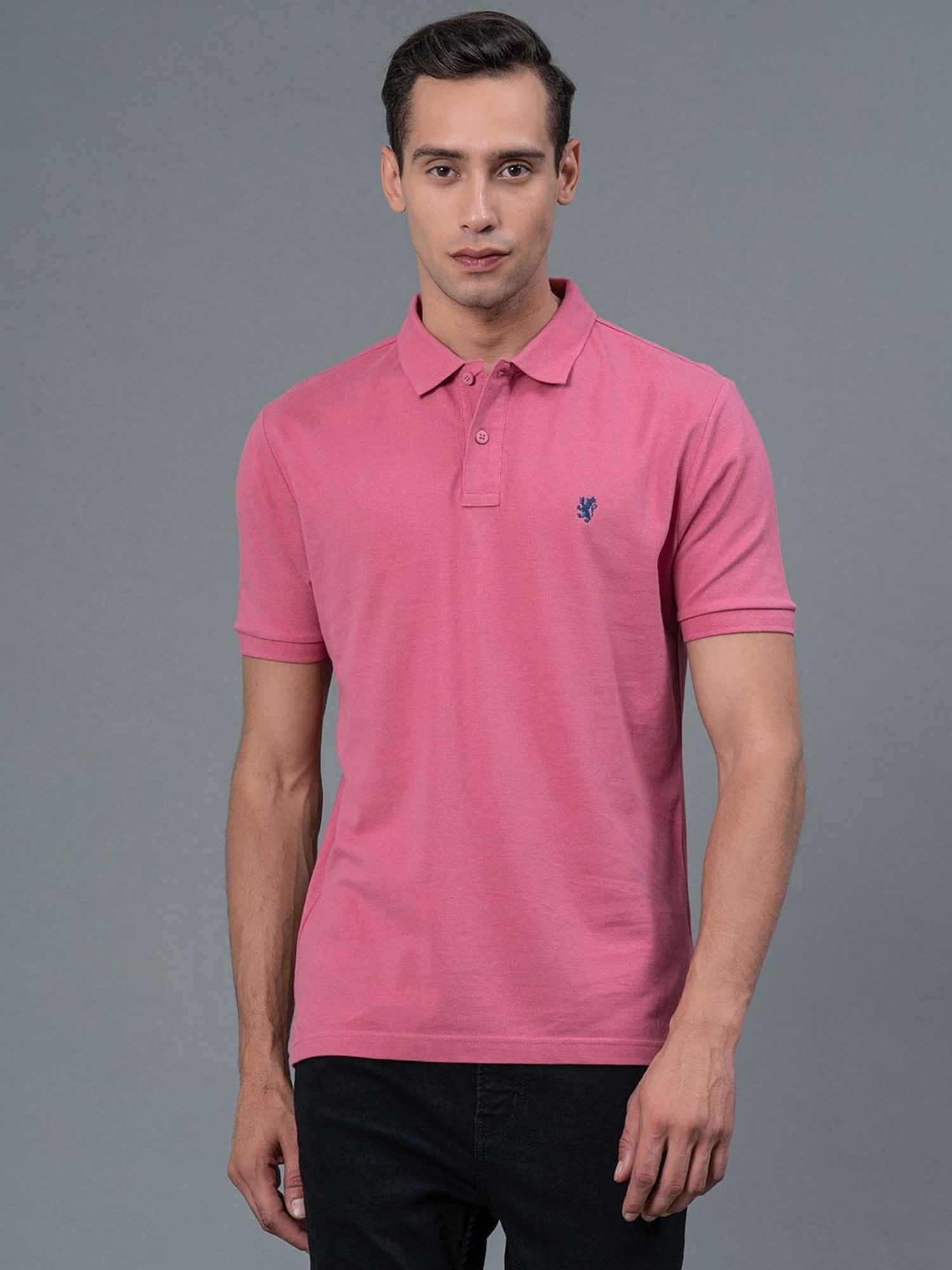 Red Tape Pink Regular Fit Cotton Polo T-Shirt