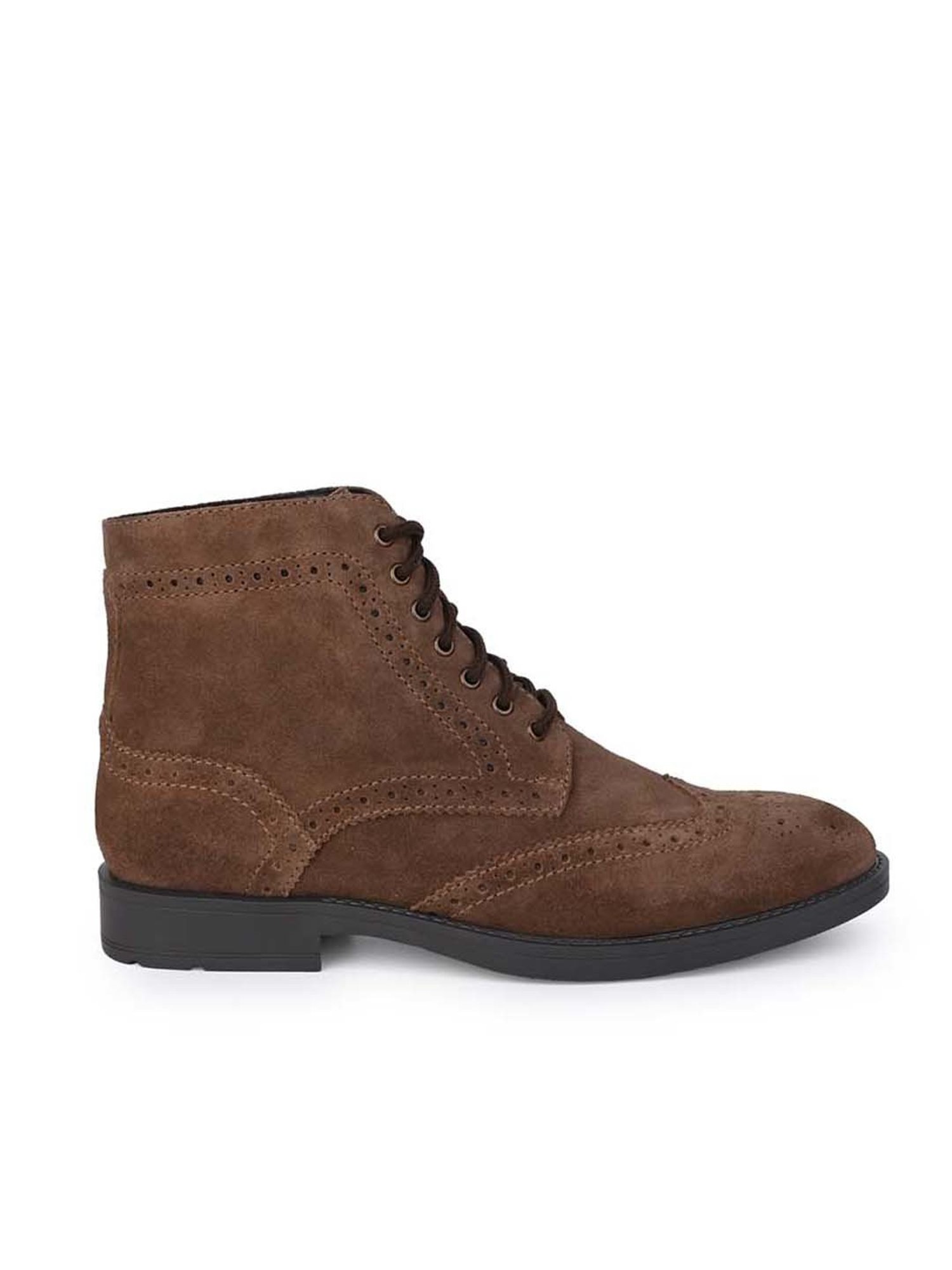 Styli Men's Brown Derby Boots