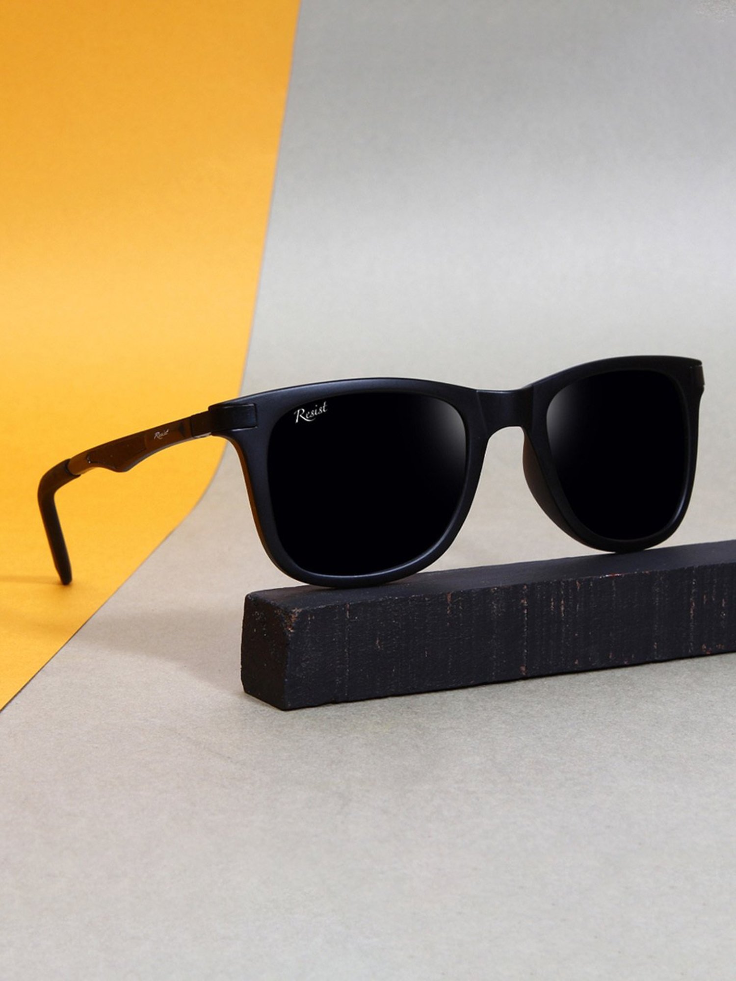 Resist Eyewear Black Wayfarer Unisex Sunglasses