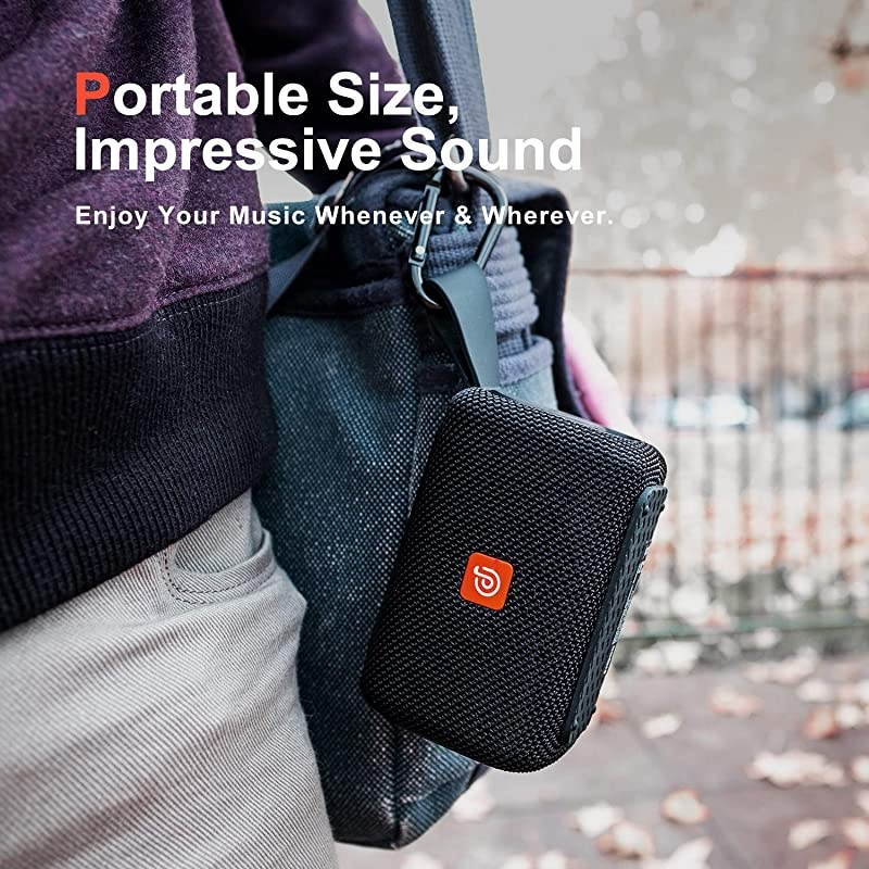 Upgrade]  E-go Alexa-Enabled Portable Bluetooth Speaker with Superior Sound, 33ft Bluetooth Range, Built-in Mic, Ultra-Portable Design, IPX6 Waterproof for Home and Outdoor