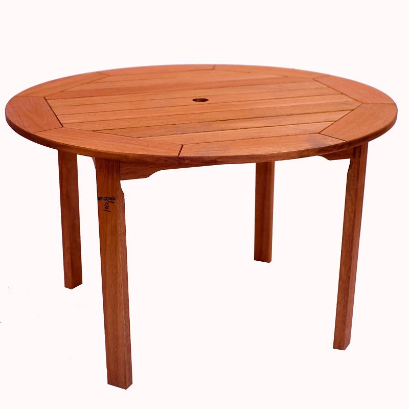 Metz 5pc Round Wood/Resin Patio Dining Set - White - Amazonia