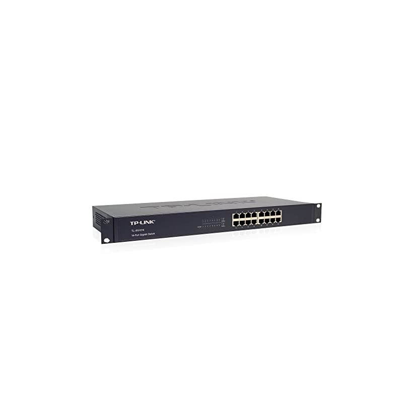 16 Port Gigabit Ethernet Switch | Plug and Play | Sturdy Metal w/ Shielded Ports | Rackmount | Fanless | Limited Lifetime Protection | Unmanaged (TL-SG1016)