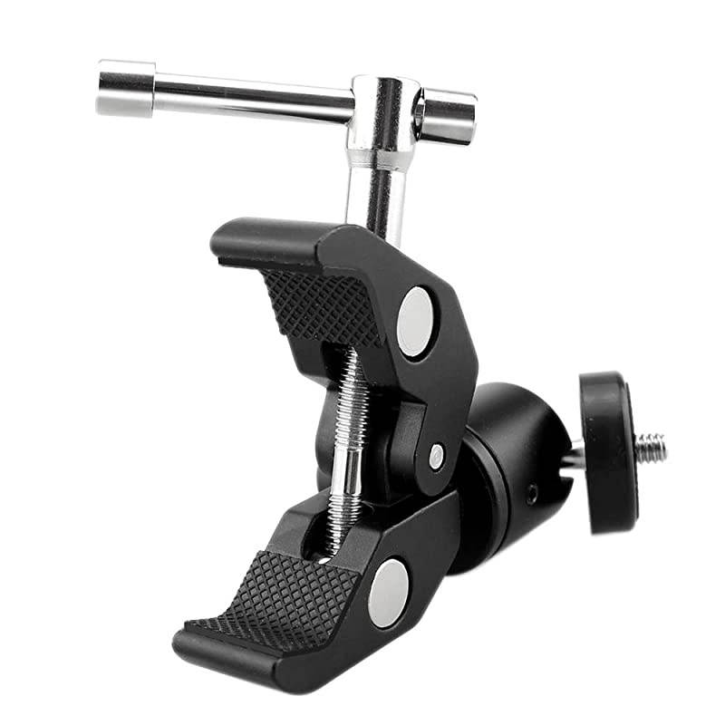 Photography Super Clamp w/1/4'' and 3/8'' Thread Clip for DSLR,Cameras, Light Stand, Rods,Lights, Umbrellas, Hooks, Shelves, Cross Bars (2PCS)