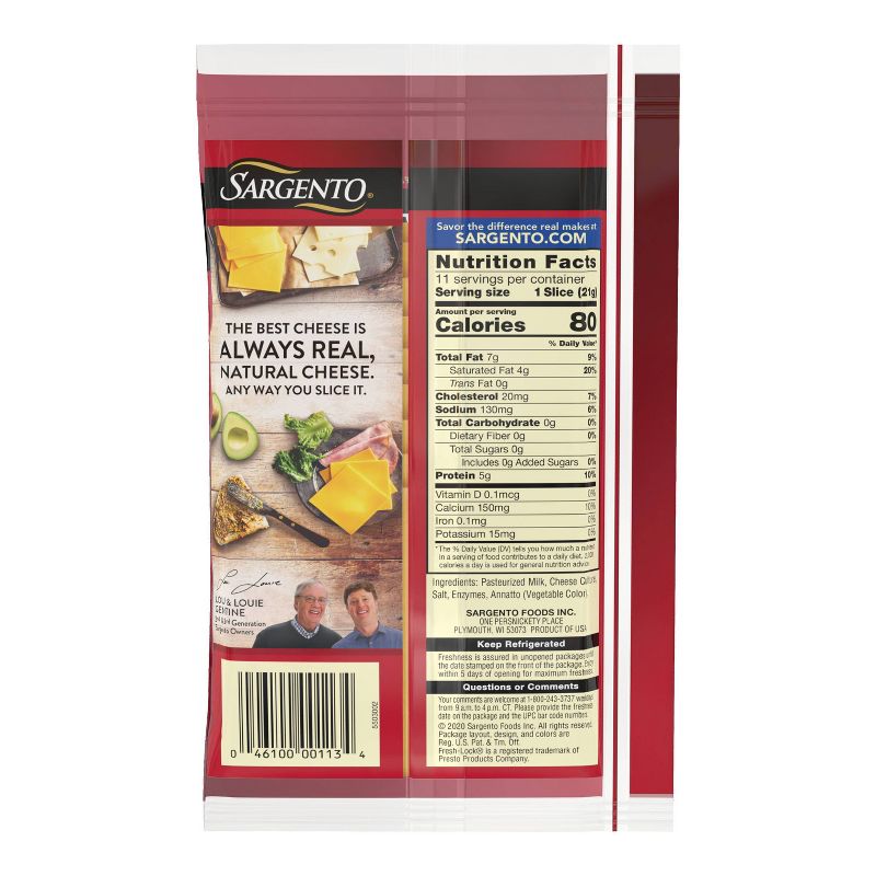 Sargento Natural Sharp Cheddar Sliced Cheese - 8oz/11 slices