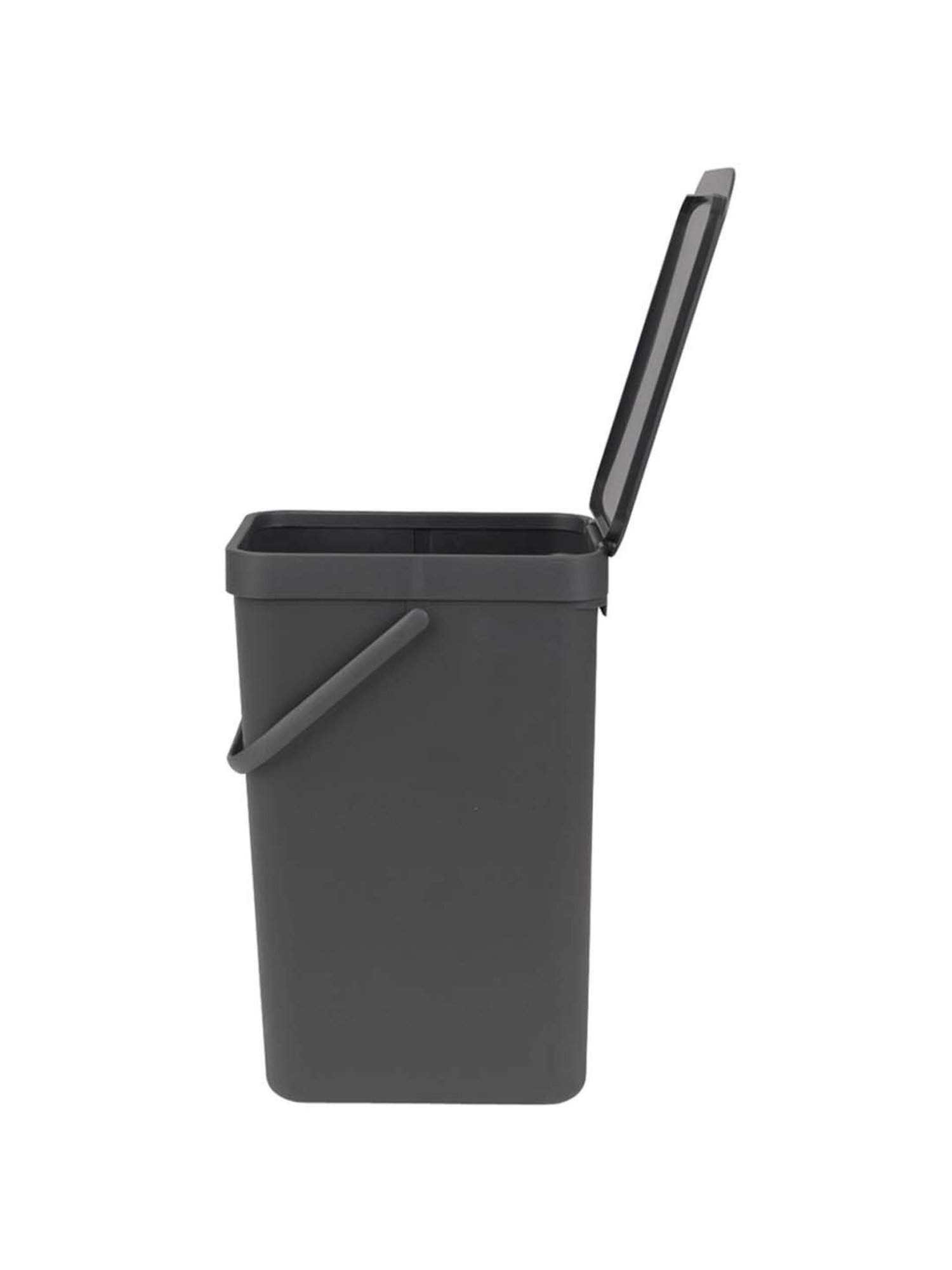 BRABANTIA Sort & Go Grey Plastic Dustbin (16 L) - Set of 1