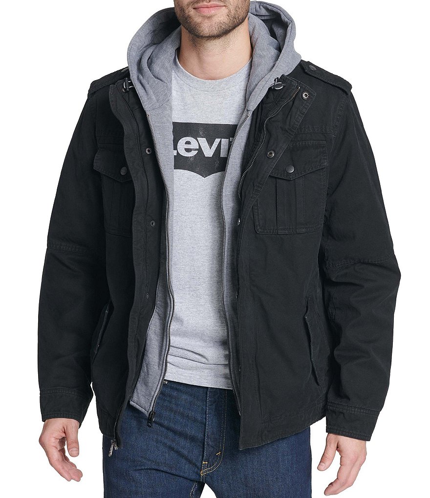 Levi's&reg; Twill Hooded Military Trucker Jacket