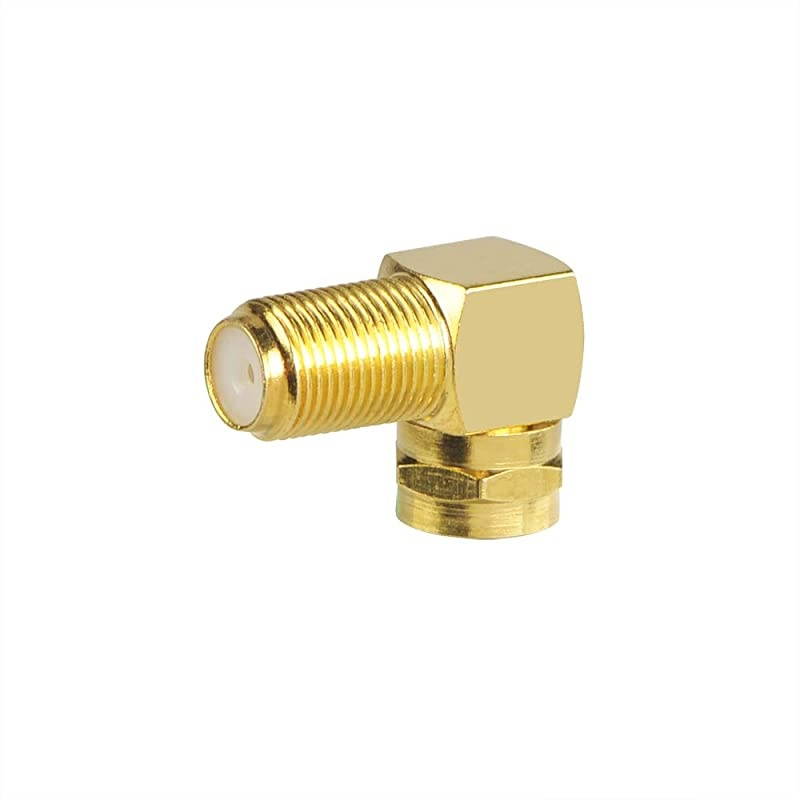 5Pack 90 Degree Coaxial Connector Right Angle FType RG6 Male to Female Adapter Gold Plated