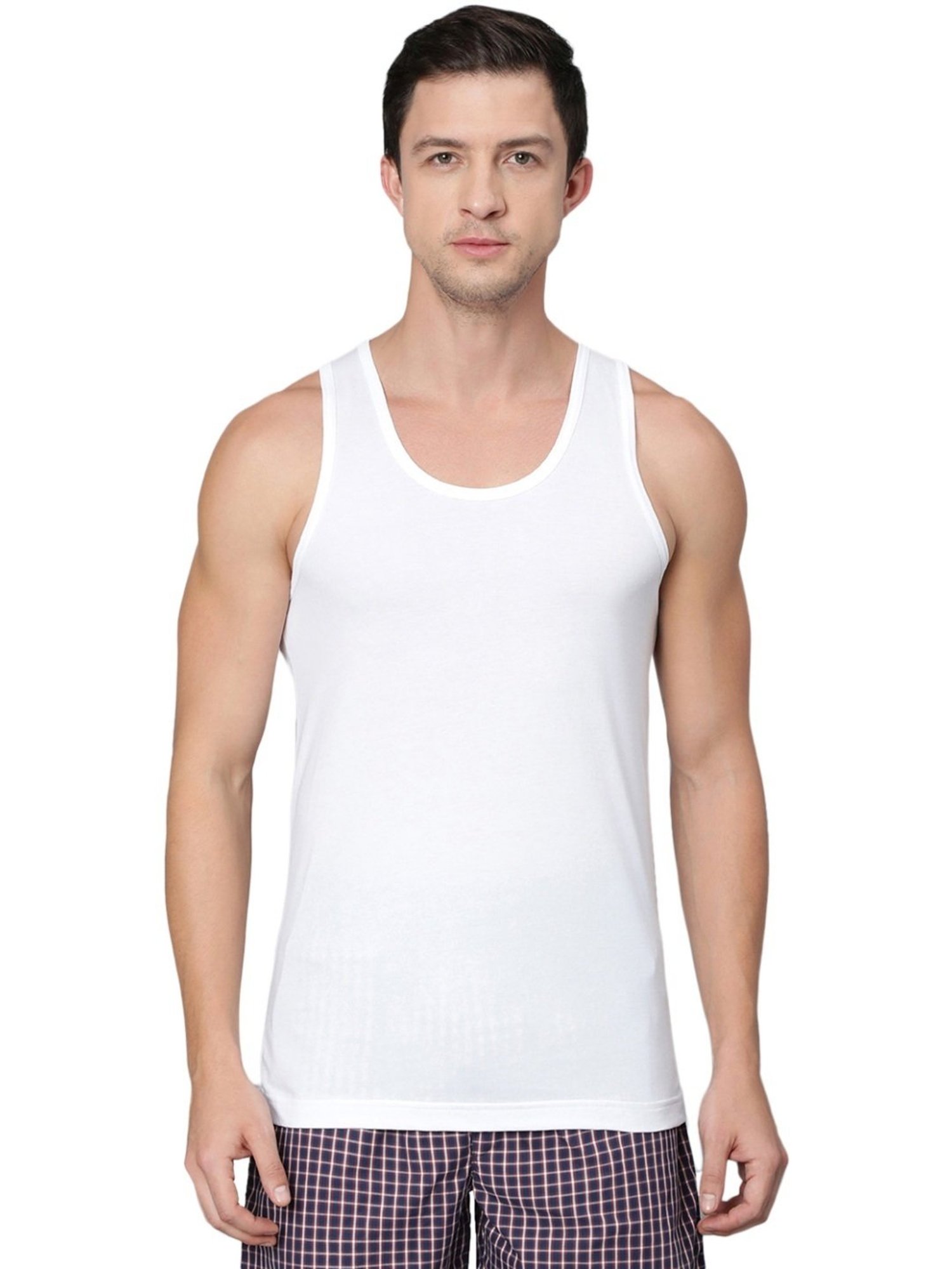 Cantabil Navy Blue Cotton Regular Fit Vest