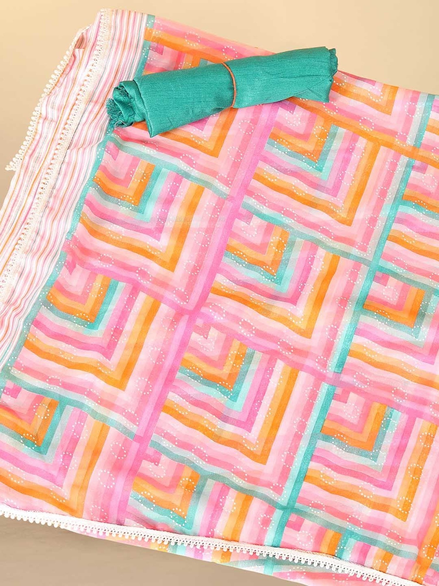 Rangita Pink Printed Saree With Blouse