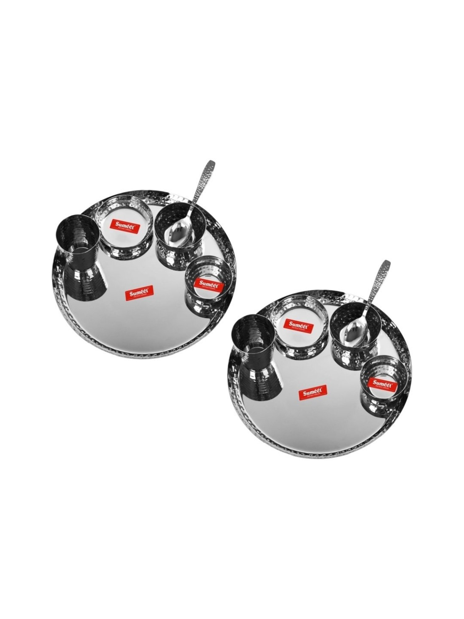 Cello White & Rust Glass Dinner Set