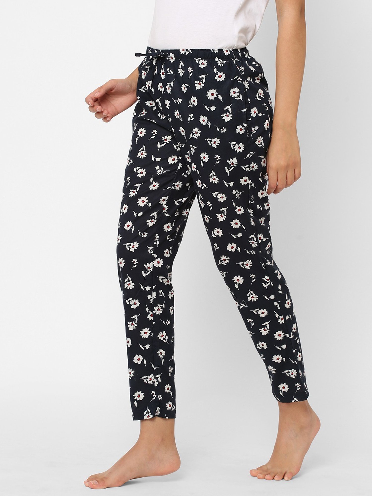 Urban Scottish Black Floral Print Lounge Pants