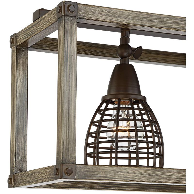 Pro Track Verdorn 4-Light Oiled Bronze with Wood Cage Track Fixture