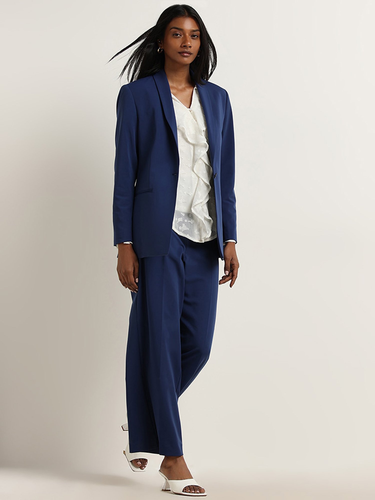 Wardrobe by Westside White Ruffle-Detailed Blouse