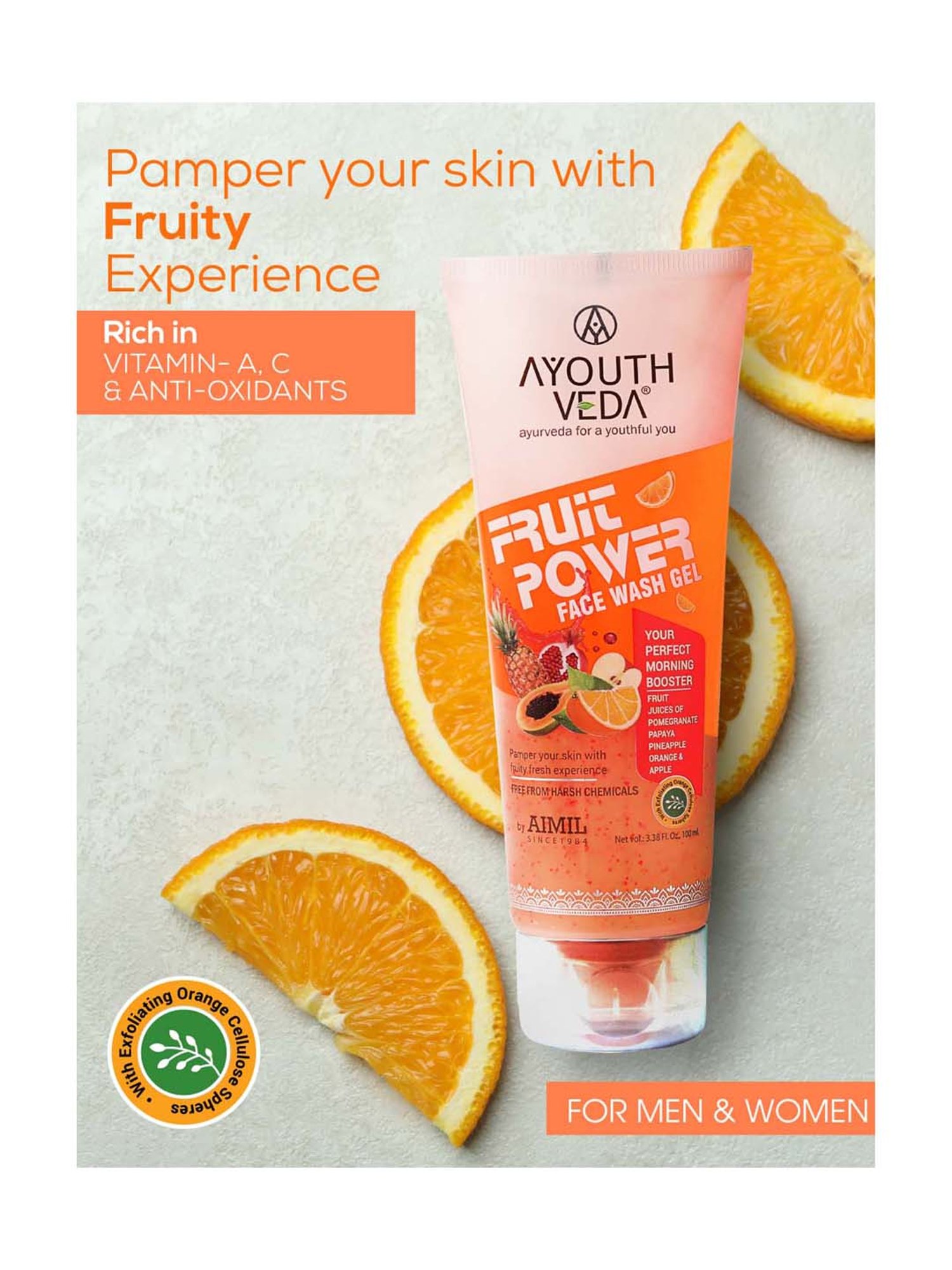 AyouthVeda Fruit Power Face Wash Gel - 100 ml