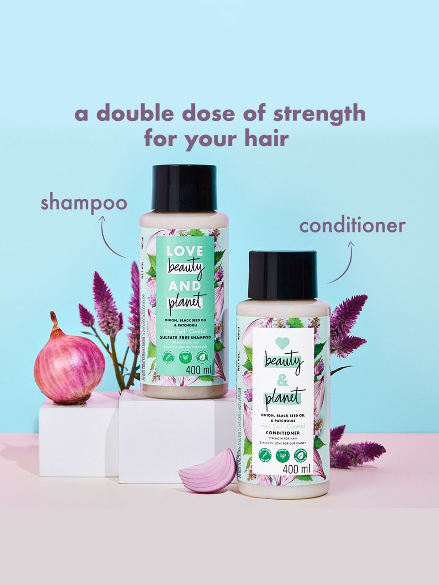 Love Beauty & Planet Onion, Black Seed Oil & Patchouli Hairfall Control Conditioner - 200 ml