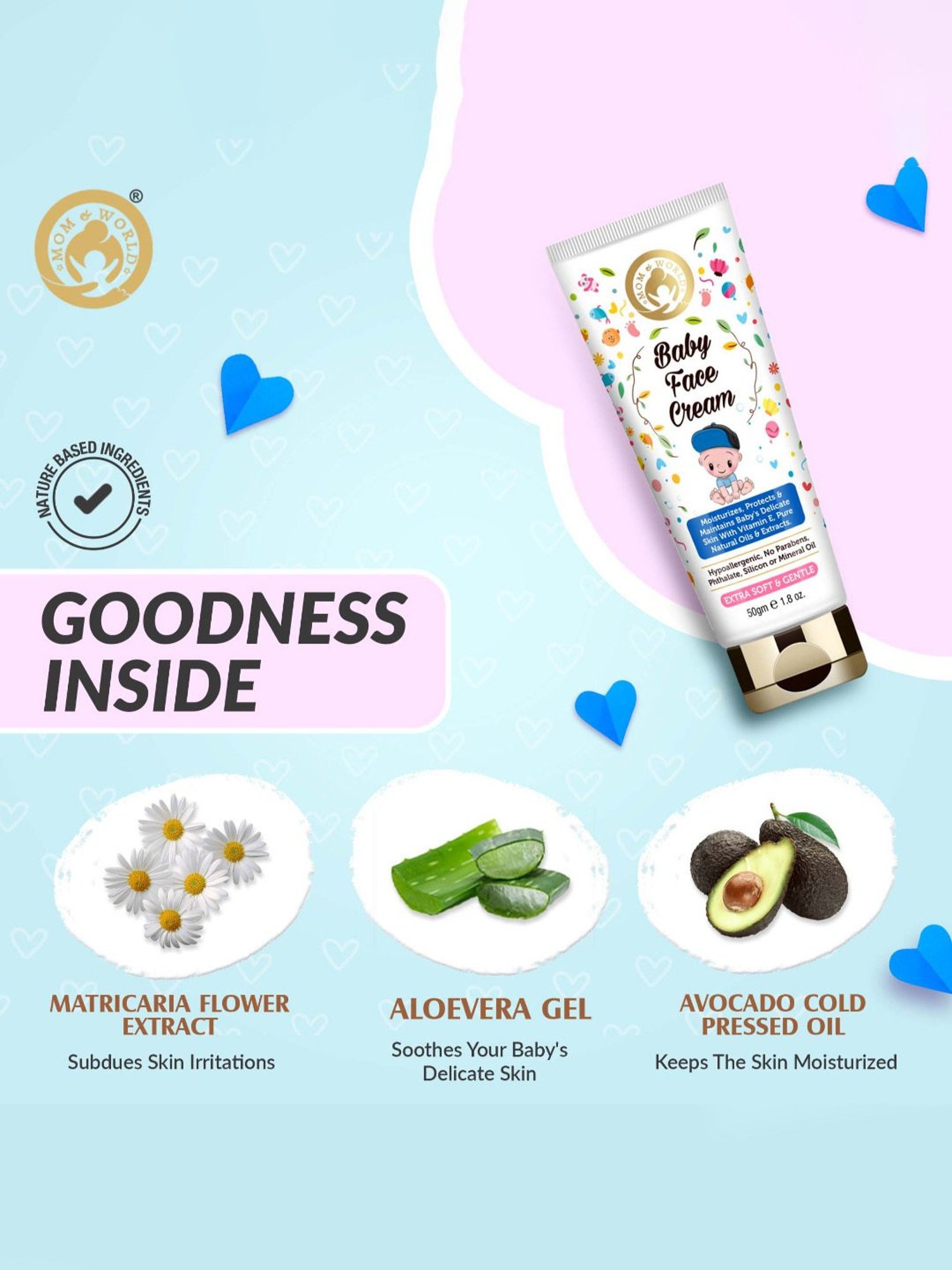 Mom & World Baby Face Cream - 50 gm