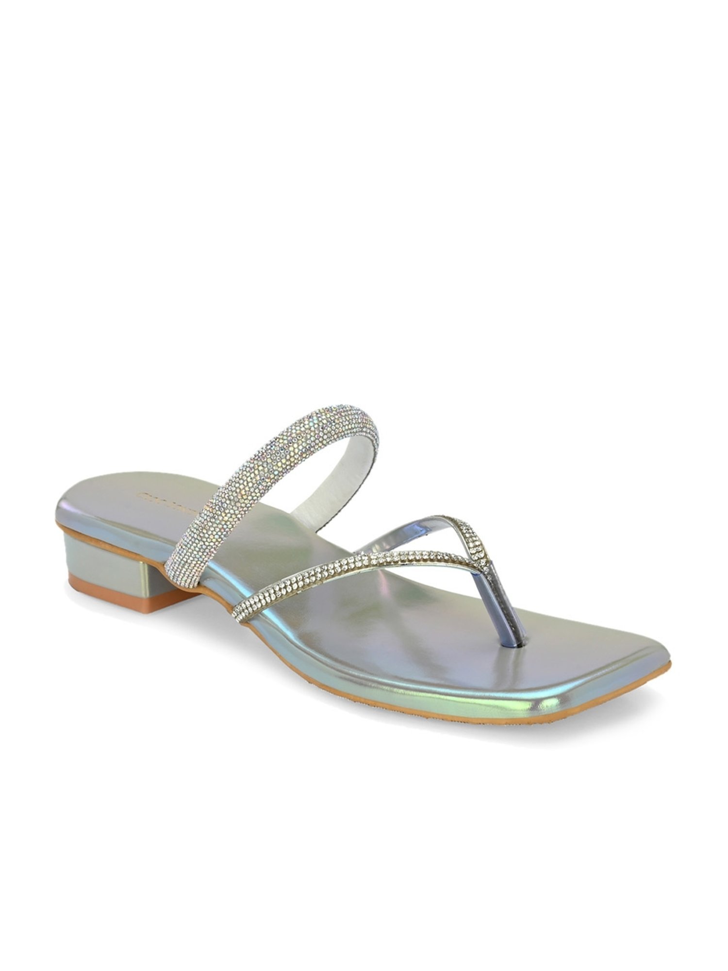 Clog London Women's Silver Thong Sandals