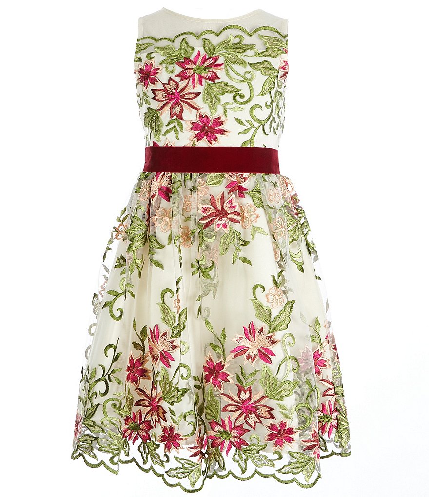 Us Angels Big Girls 6-14 Sleeveless Madison Embroidered Horsehair Communion Dress