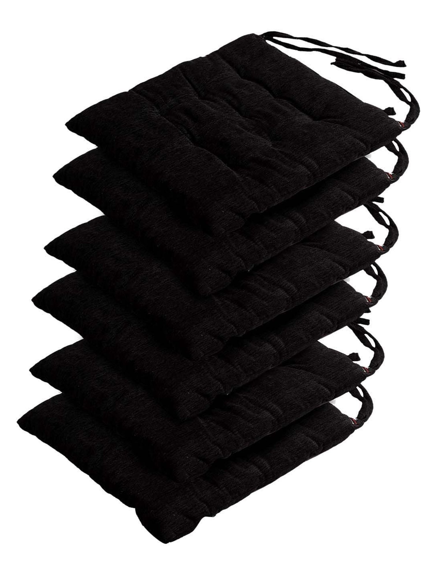 Klotthe Black Cotton Chair Pads - Set of 6