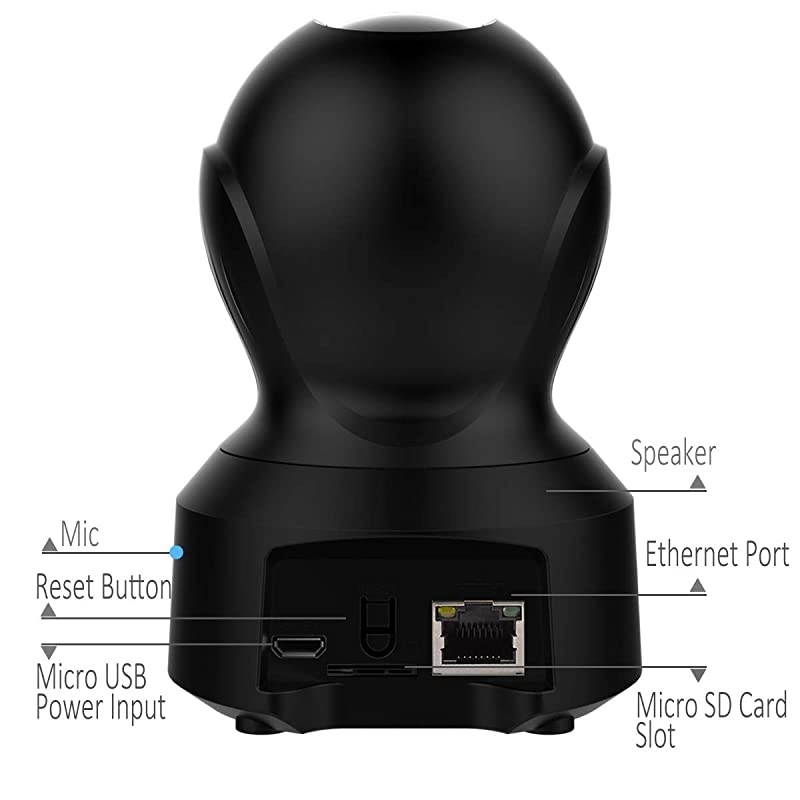 Indoor Wireless WiFi Security Camera Full HD 2MP 1080p Home Monitor Surveillance Network IP Camera for Pet/Baby with IR Night Vision, Motion Detection Push Alerts and Two-Way Audio - White