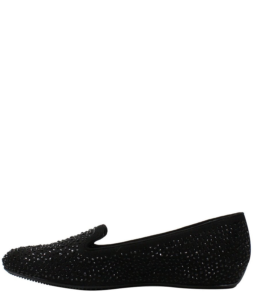 J. Renee Hanuko Suede Rhinestone Slip Ons
