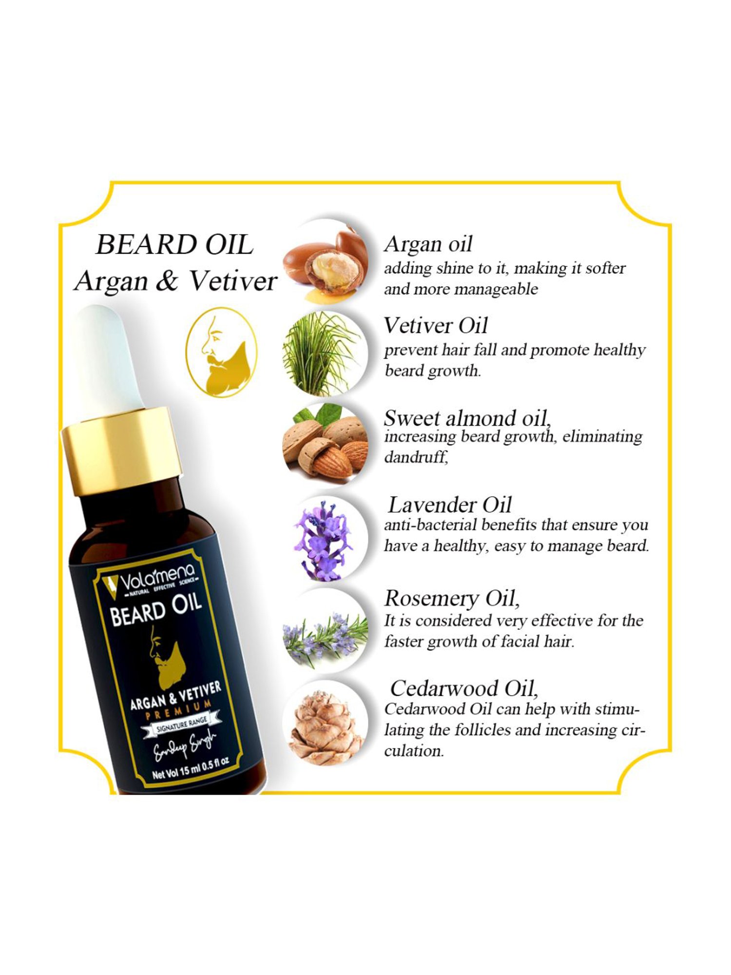 Volamena Argan & Vetiver Beard Oil - 15 ml