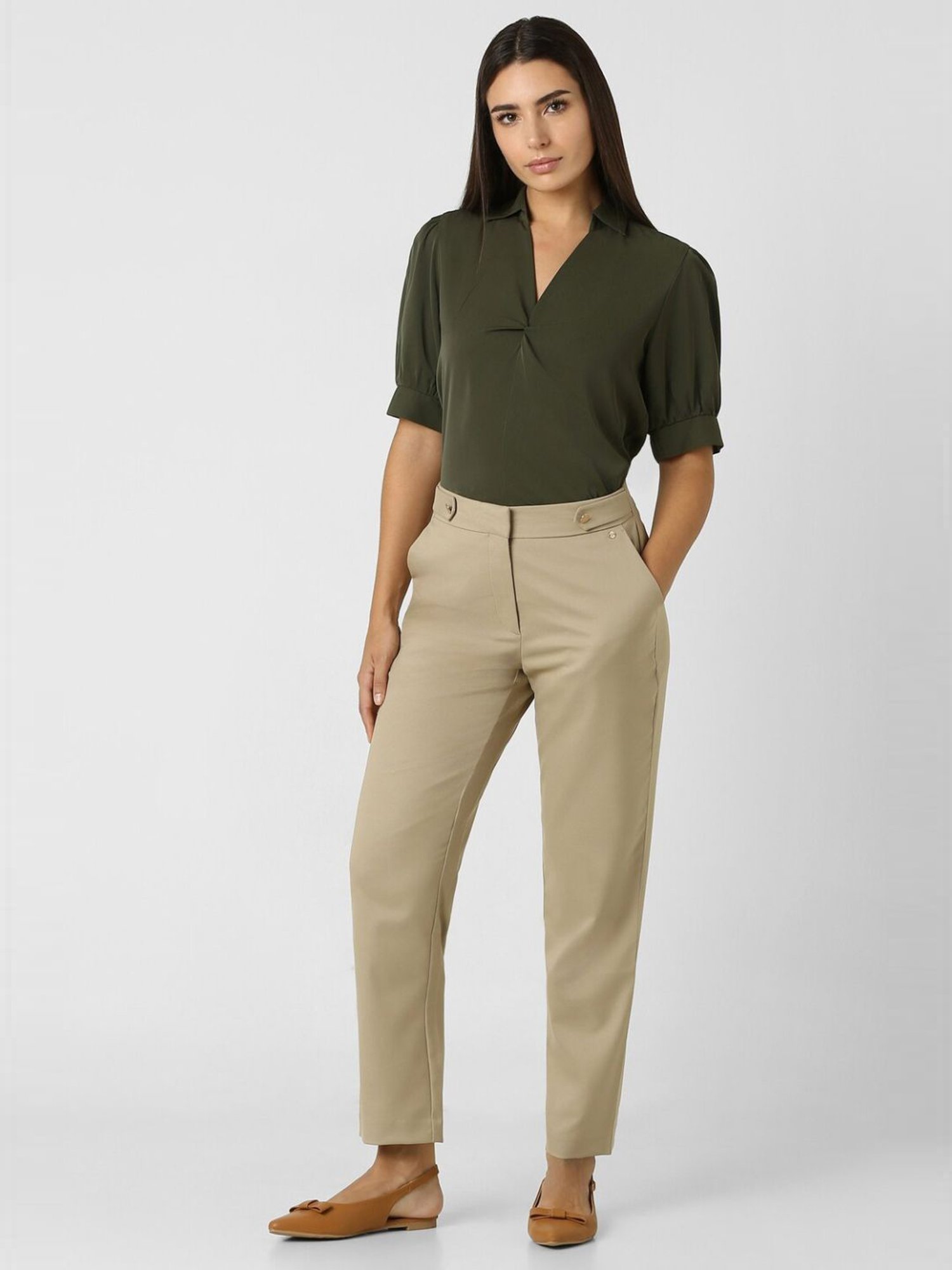 Van Heusen Green Plain Top