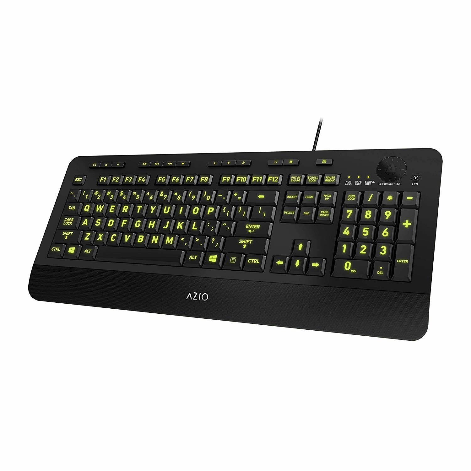 High Performance Backlit USB Keyboard, Backlit Keyboard with Large Print keys and 5 Interchangeable Backlight Colors with adjustable brightness, Dedicated internet, multimedia, and calculator hotkeys