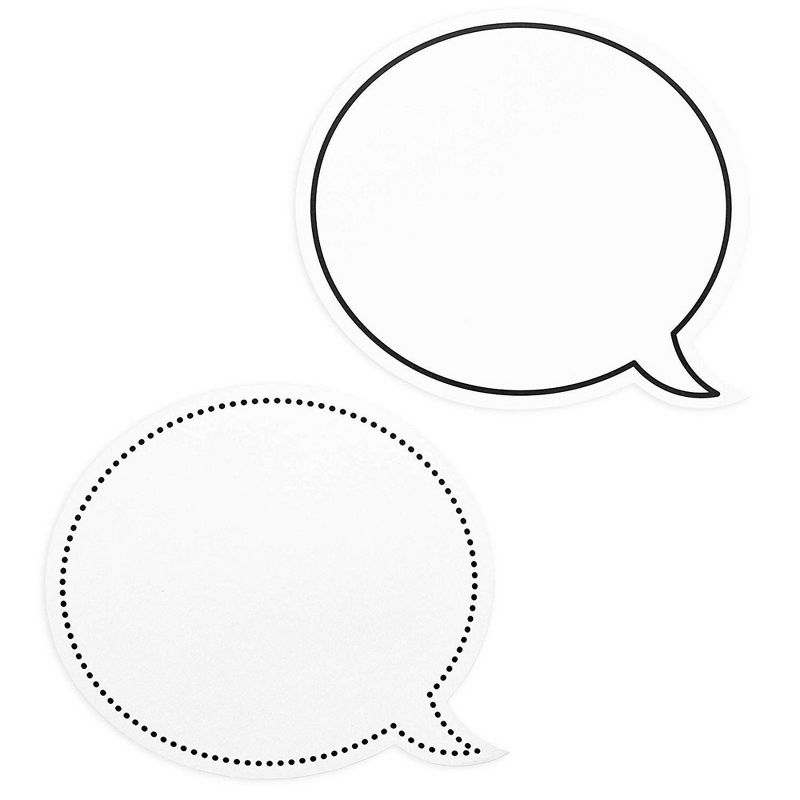 48-Pack Laminated Erasable Speech Bubble Cutouts for Bulletin Board, 9 x 8 inches