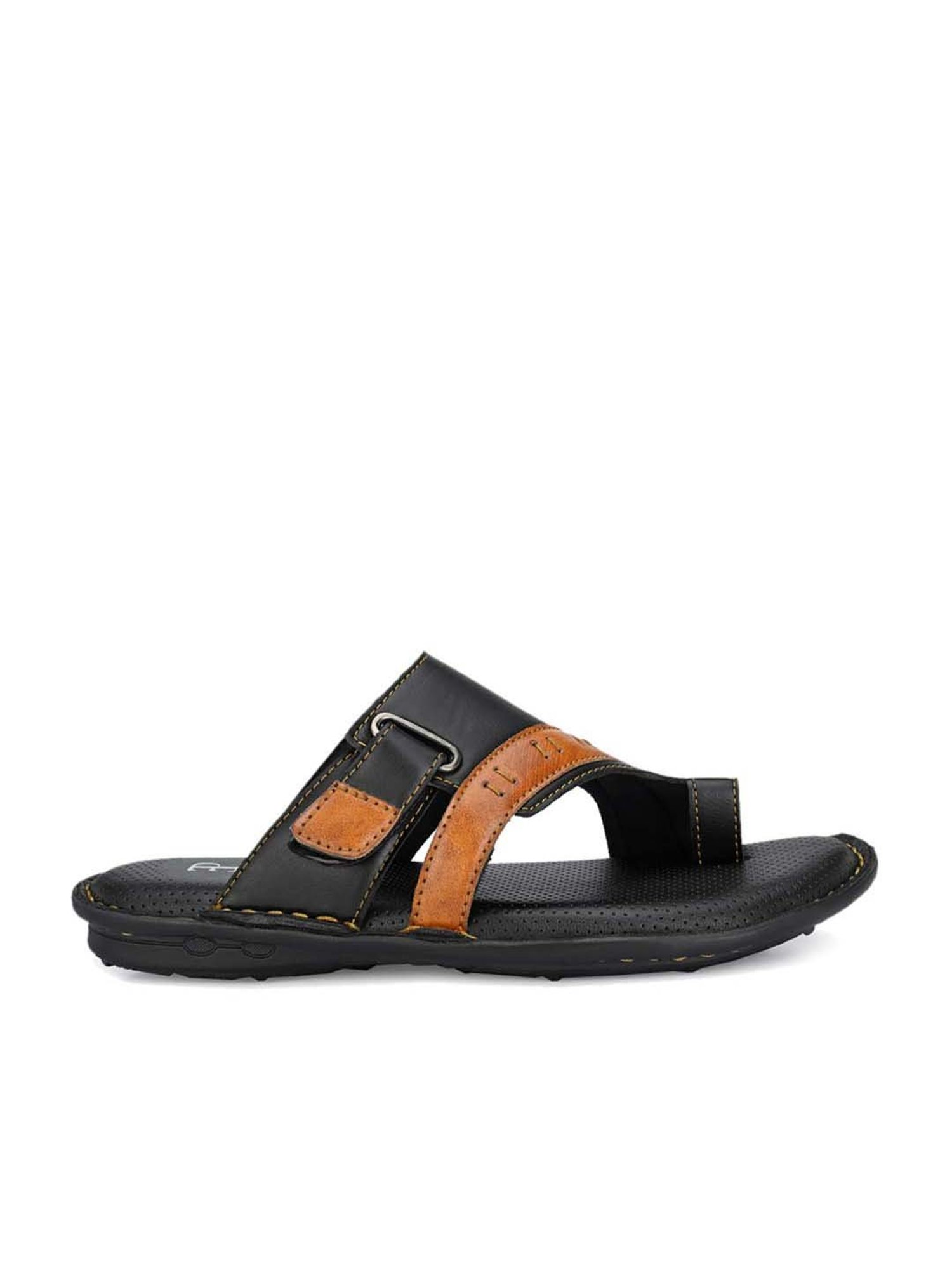 El Paso Men's Black Toe Ring Sandals