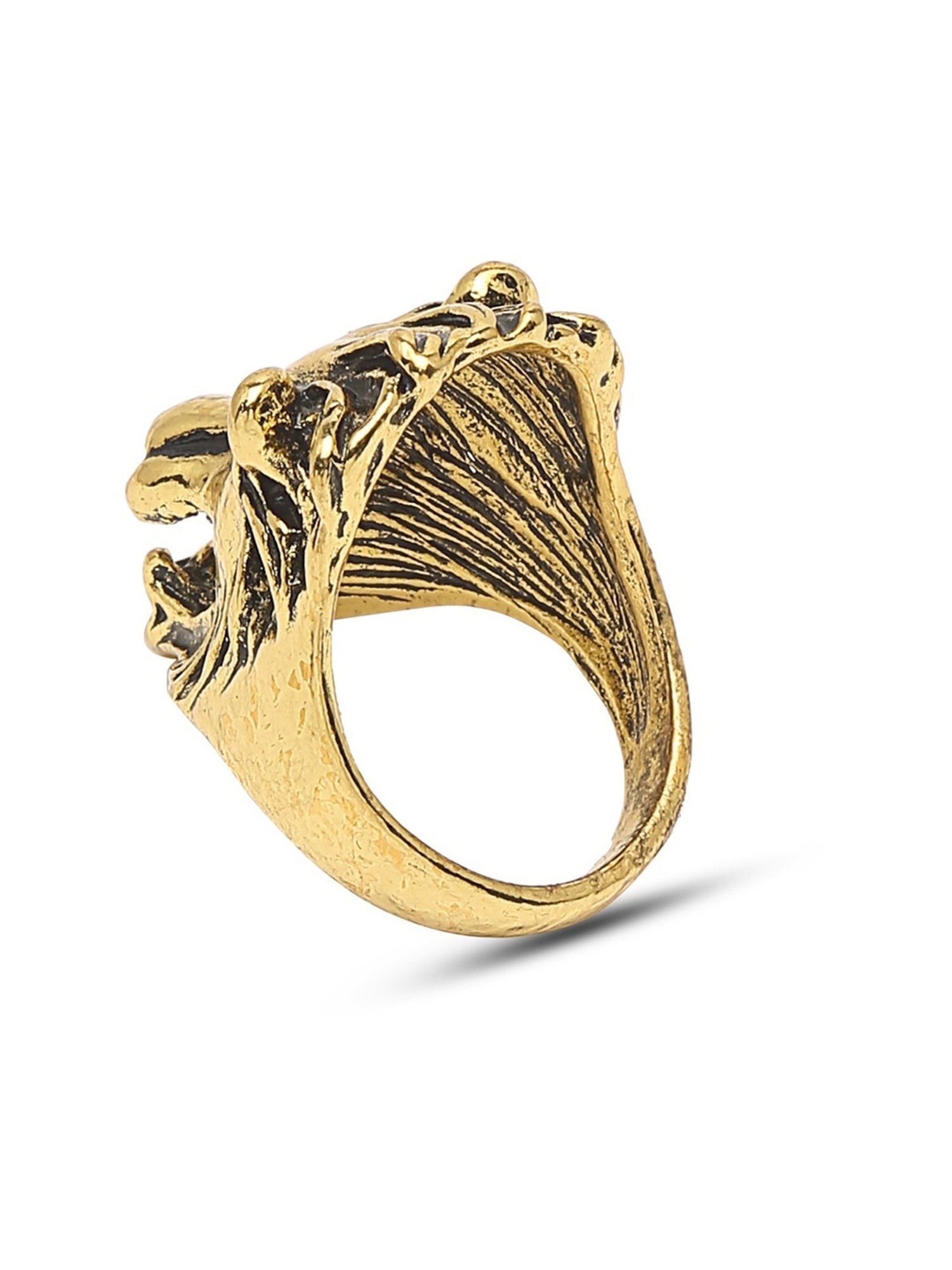 YouBella Lion Shaped Gold-Plated Cocktail Rings for Men