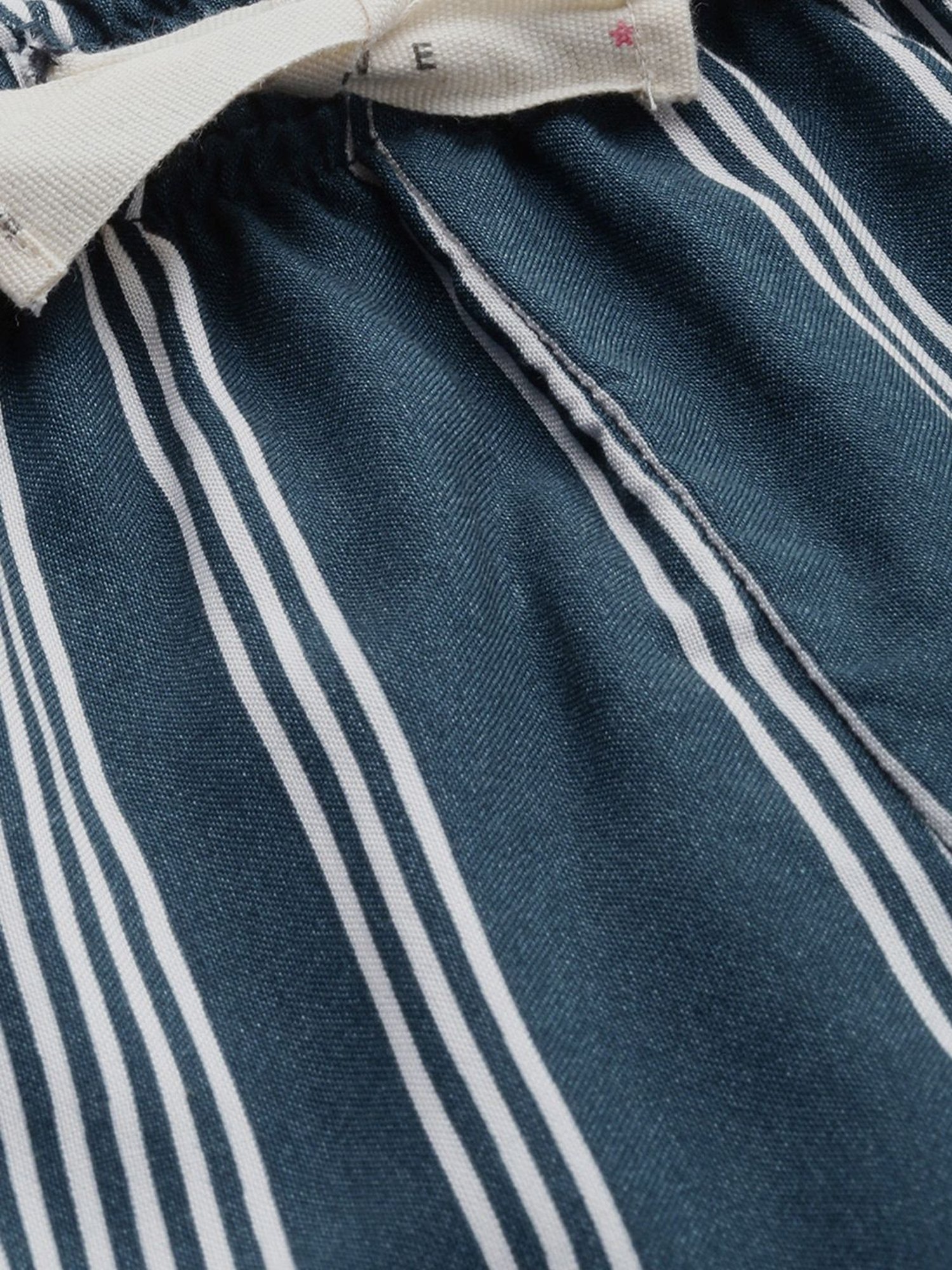 Chemistry Blue Cotton Striped Shirt Short Set