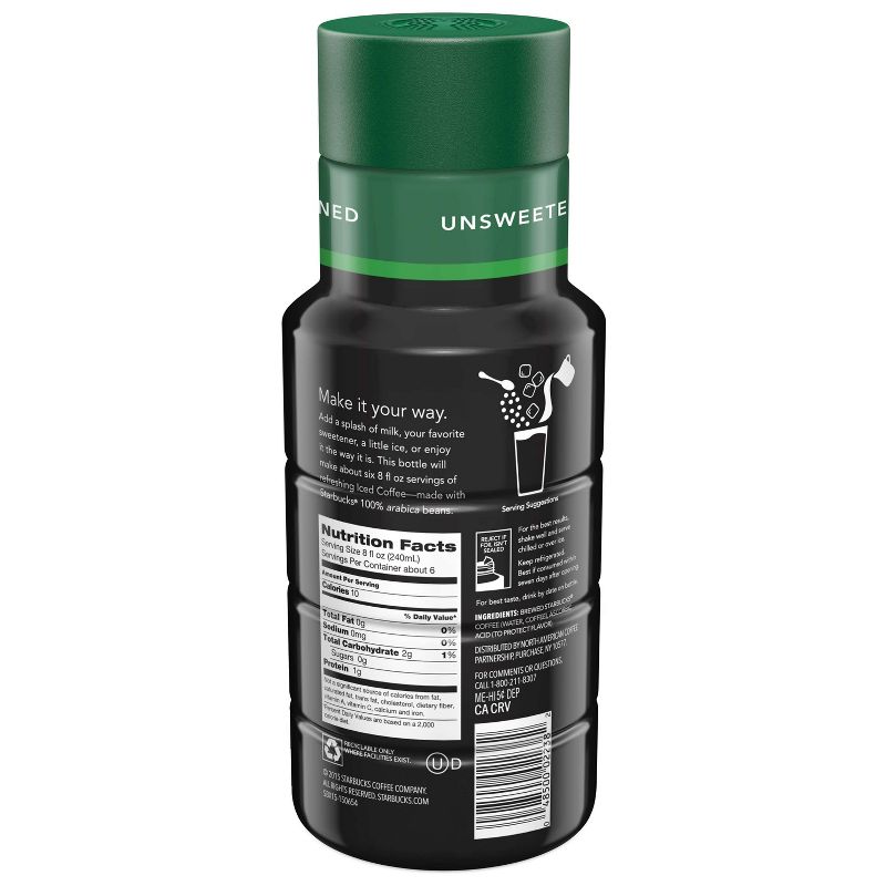 Starbucks Unsweetened Medium Roast Iced Coffee - 48 fl oz