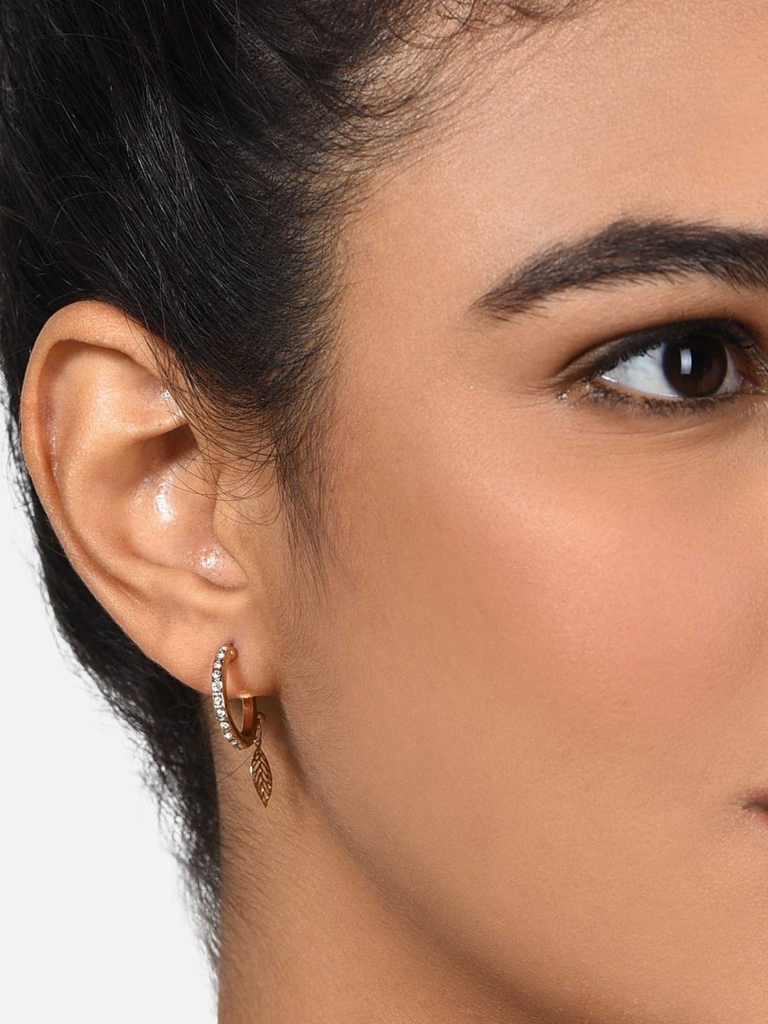 OOMPH Jewellery Yellow Enamel Floral Jhumki