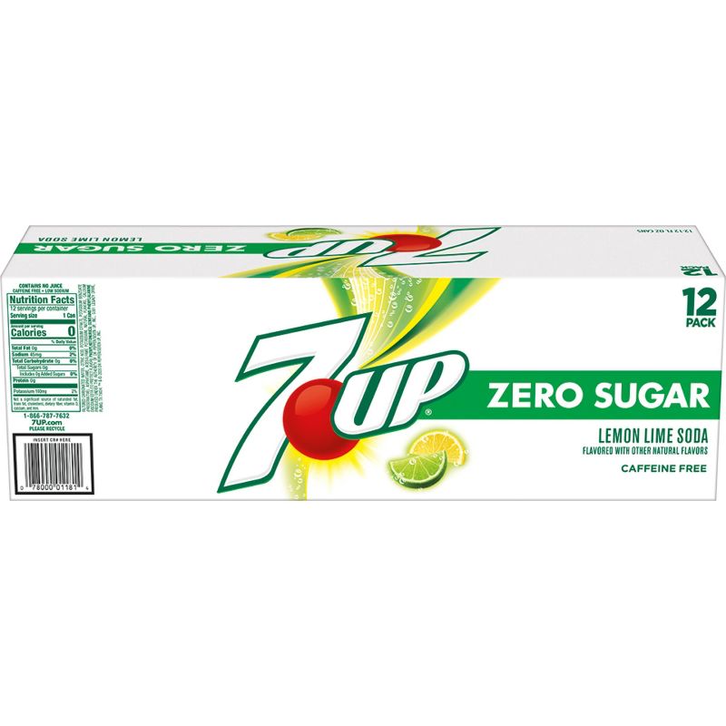 7UP Zero Sugar Soda - 12pk/12 fl oz Cans