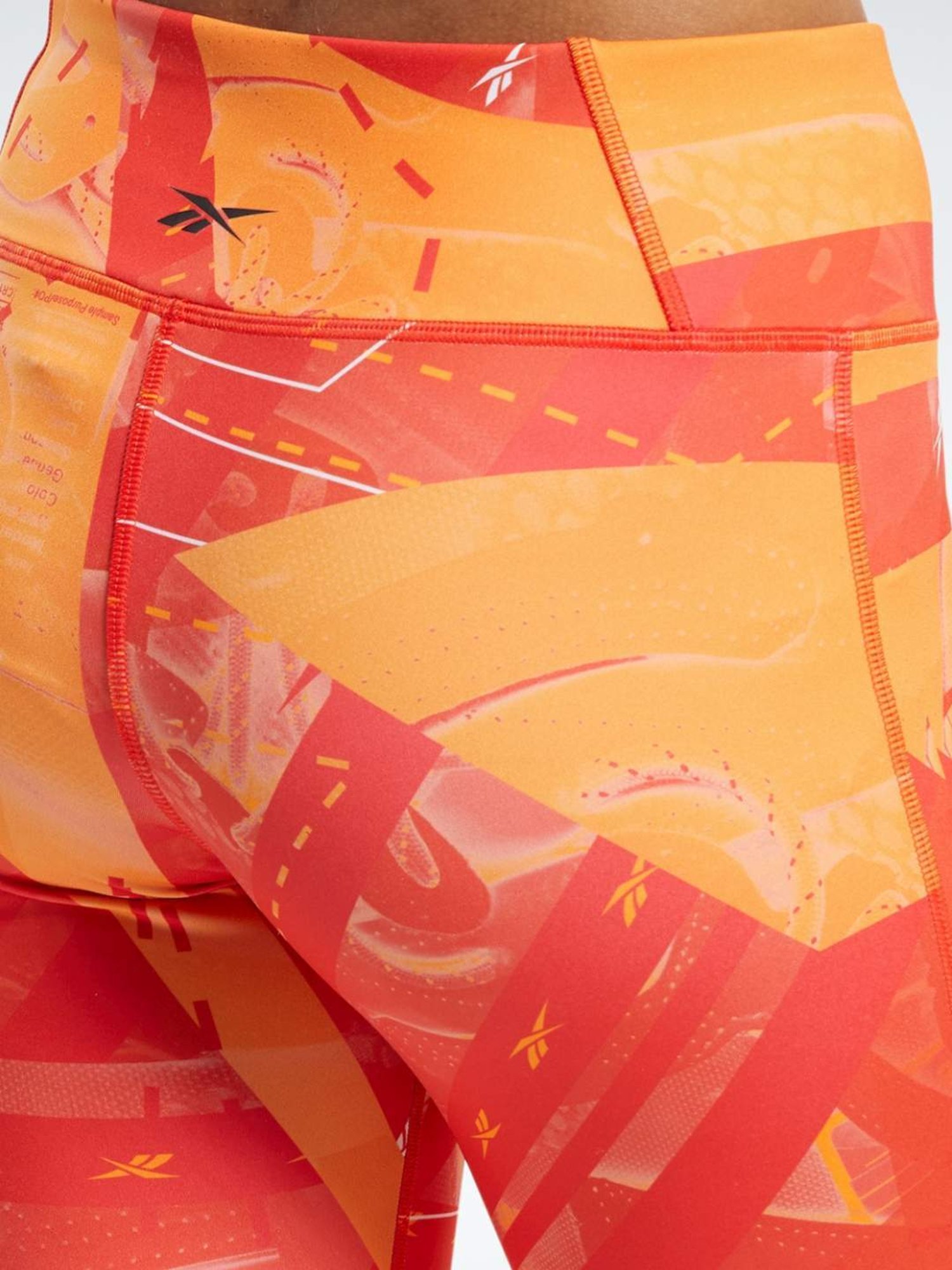 Reebok Red Printed Sports Capris