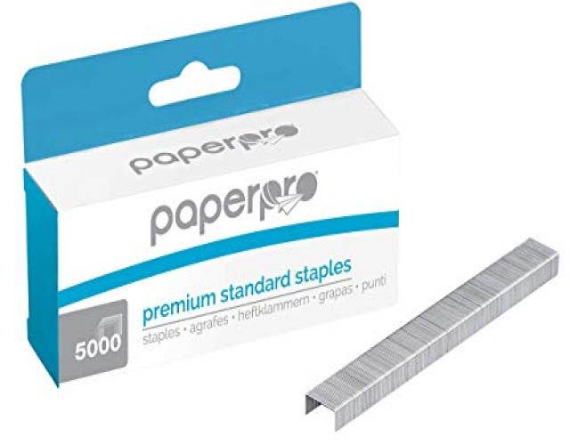 PaperPro Premium Standard Staples, Full-Strip, 5000/Box (1901)