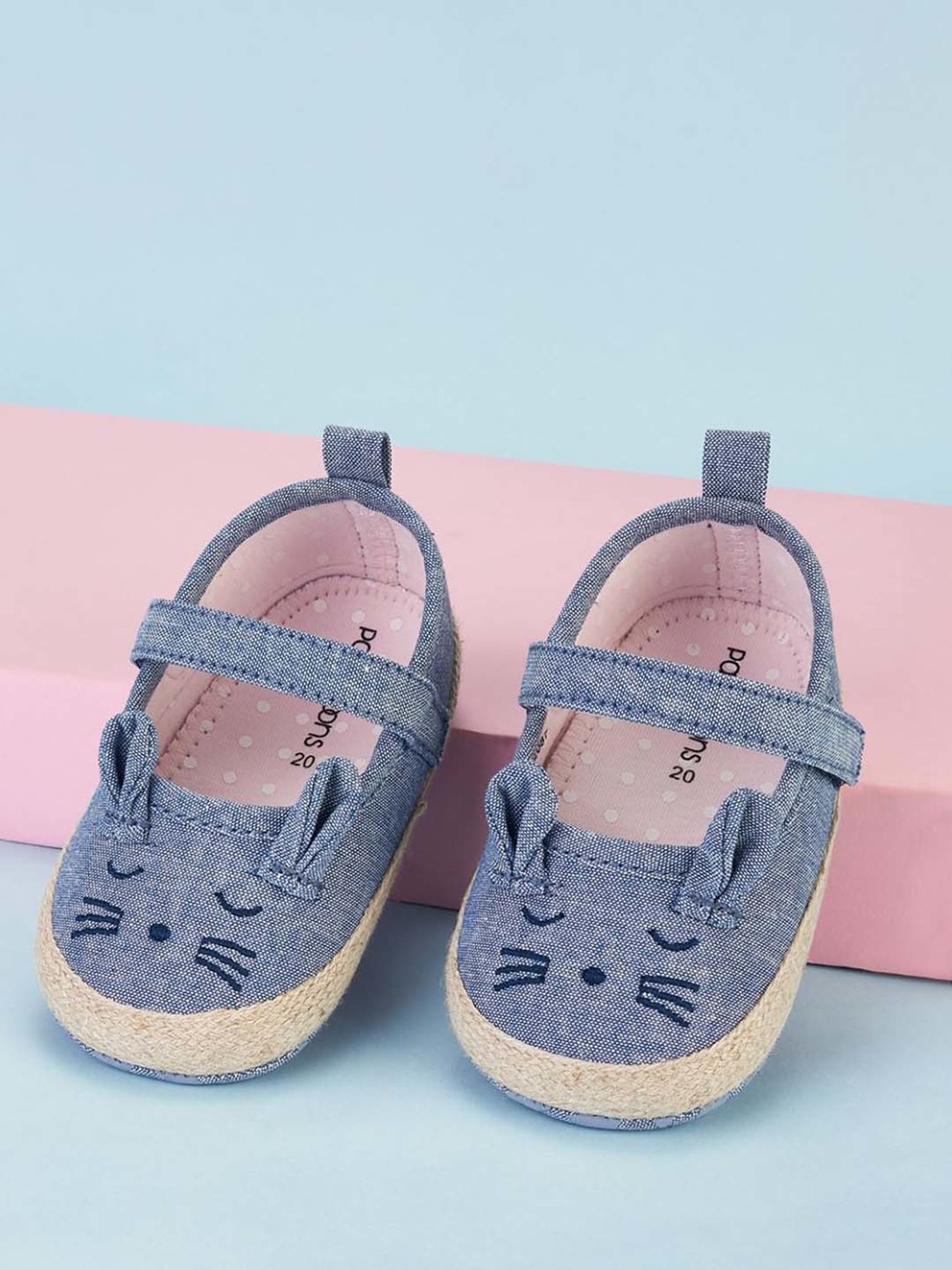 Baby Moo Kids Brown & White Velcro Shoes