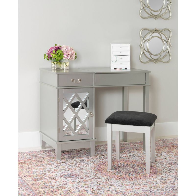 Silver Lattice Vanity Set - Linon