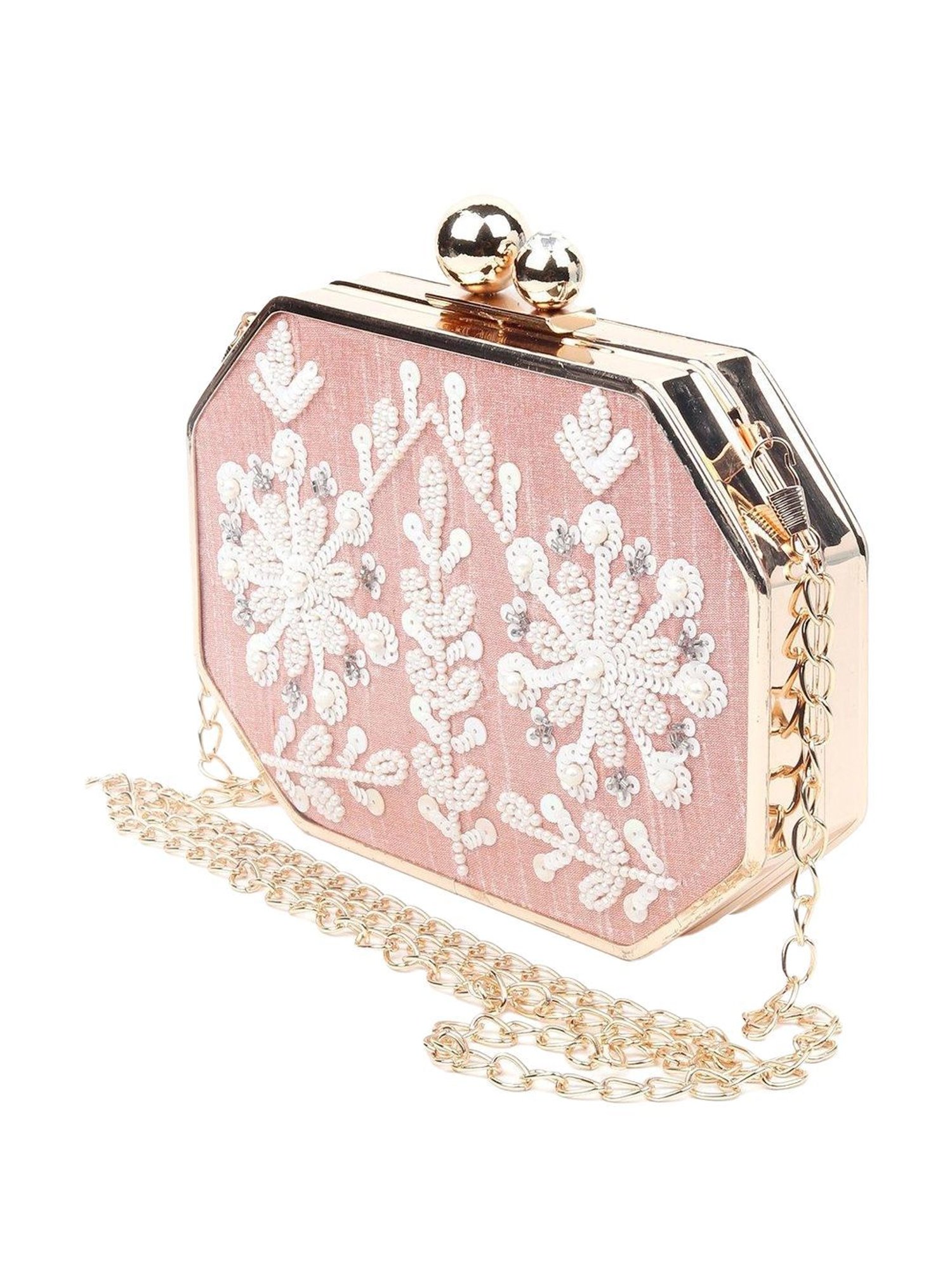 Odette Pink Embellished Sling Handbag
