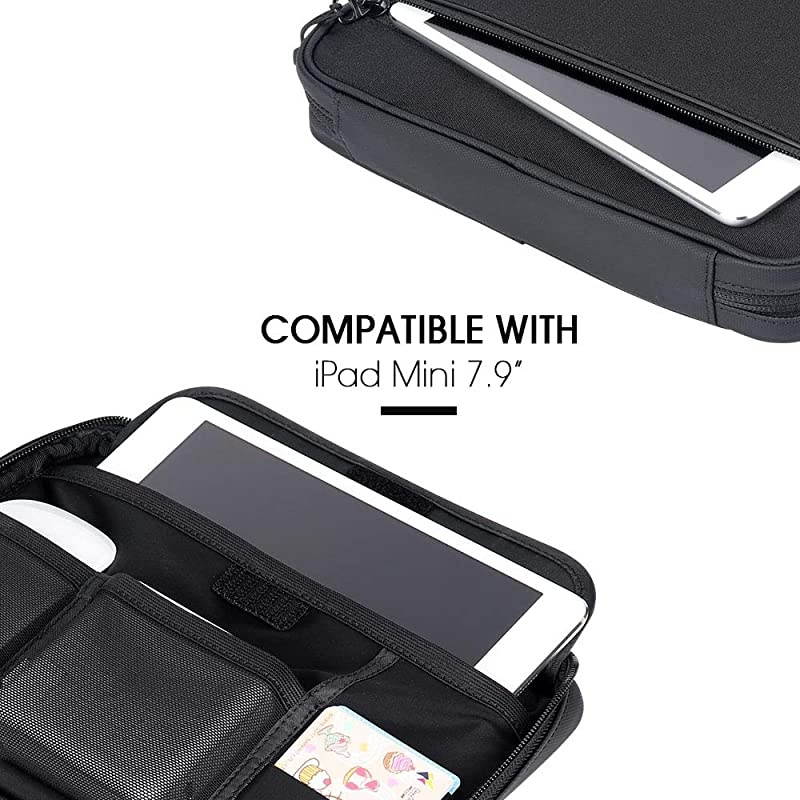 Electronic Cord Organizer Travel Universal Case Gadget Gear Storage Pouch Compatible with 79 inches iPad MiniApple PenciliPhone XRiPhone XiPhone 8 KindleHard DriveMemory Cards