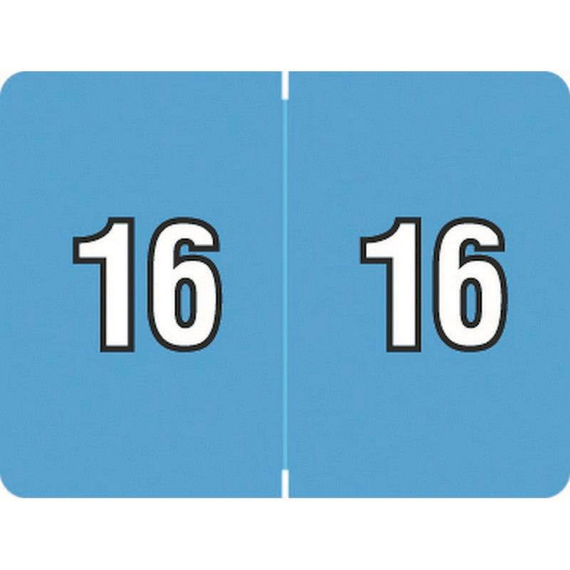 Datafile Compatible "16" Yearband Labels, Laminated Stock. 1-1/4" x 15/16 - 500 per Roll