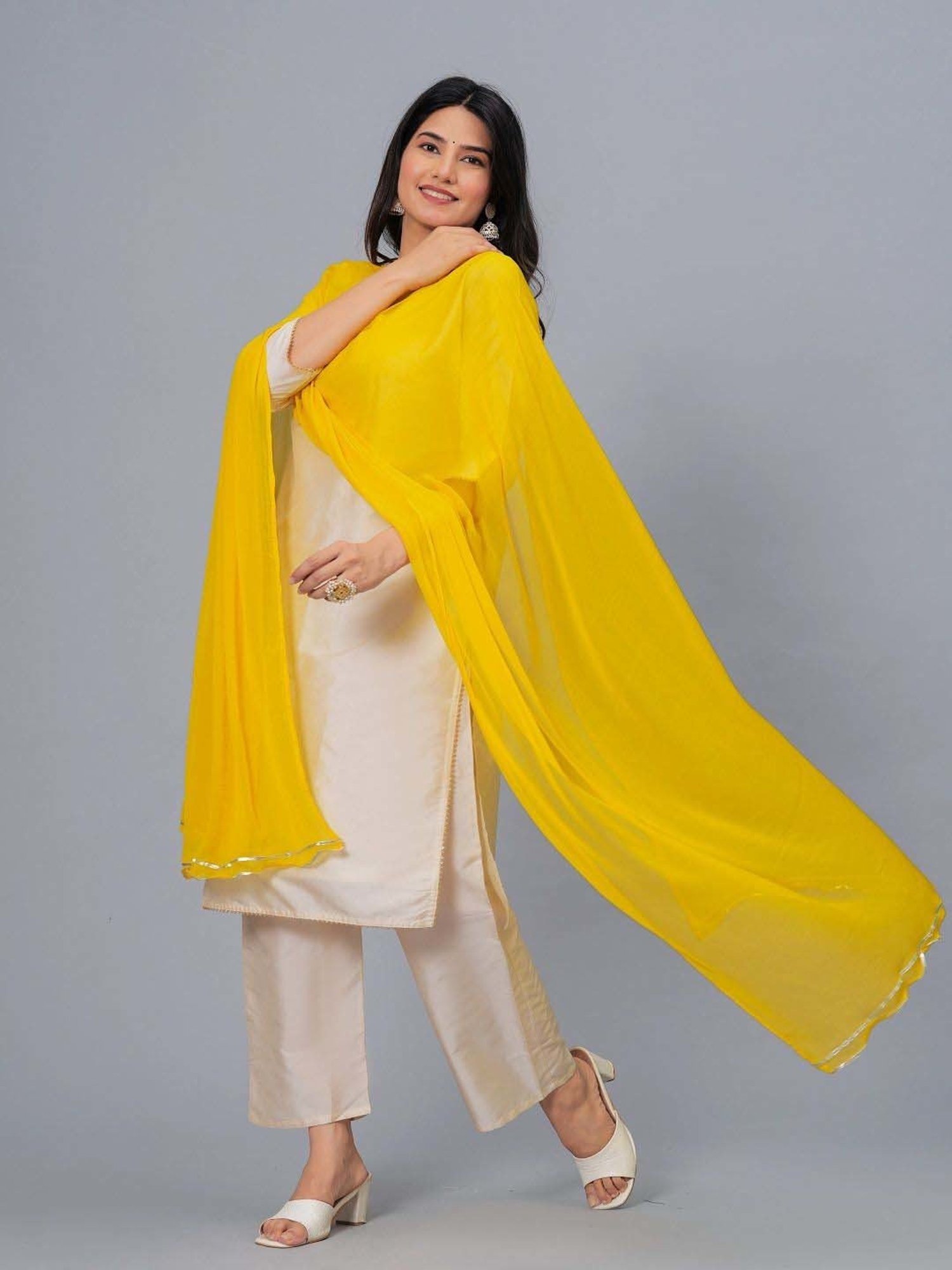Stylum Mustard Plain Dupatta