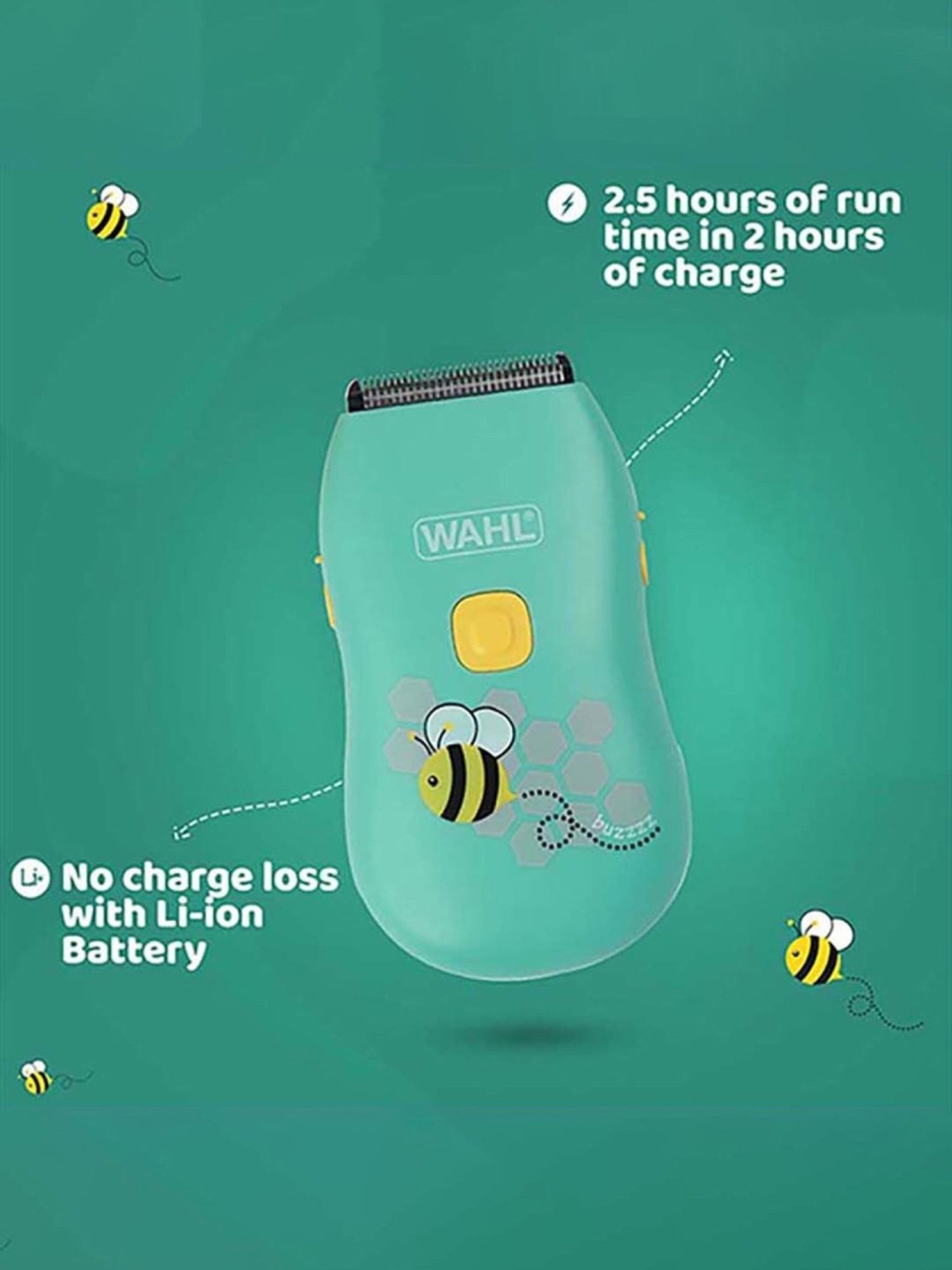 Wahl 70002 024 Rechargeable Baby Hair Trimmer - 140 Min Runtime (Multicolor)