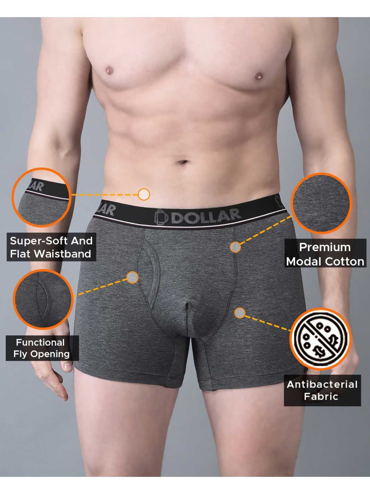 Dollar Bigboss Assorted Cotton Regular Fit Trunks - Pack Of 2