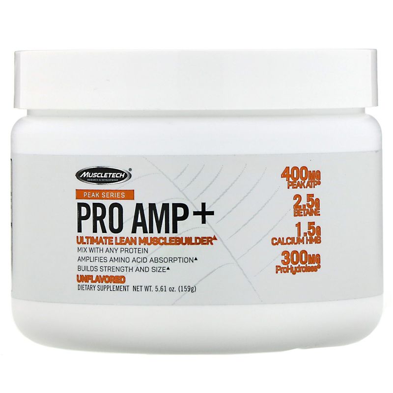Muscletech Peak Series, Pro Amp+, Unflavored, 5.61 oz (159 g), Sports Nutrition Supplements, Powder