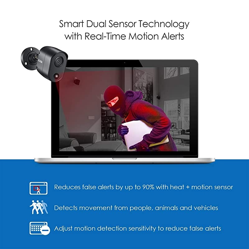 2K 5MP Home Security Camera System Outdoor Indoor, H.265+ CCTV DVR Recorder with Hard Drive 2TB and 8 x 2K(5MP) Surveillance Bullet Camera with PIR Motion Sensor (Heat and Motion), Remote Access