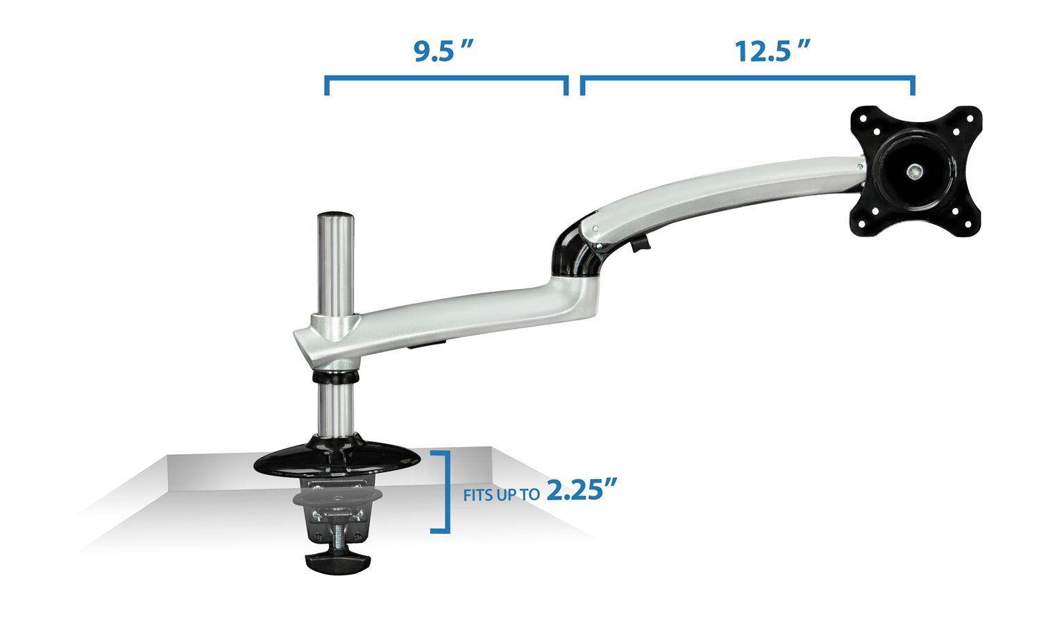 Mount-it! Expandable Desk Mount Spring Arm Clamp Base (Single Monitor, Dark Gray)