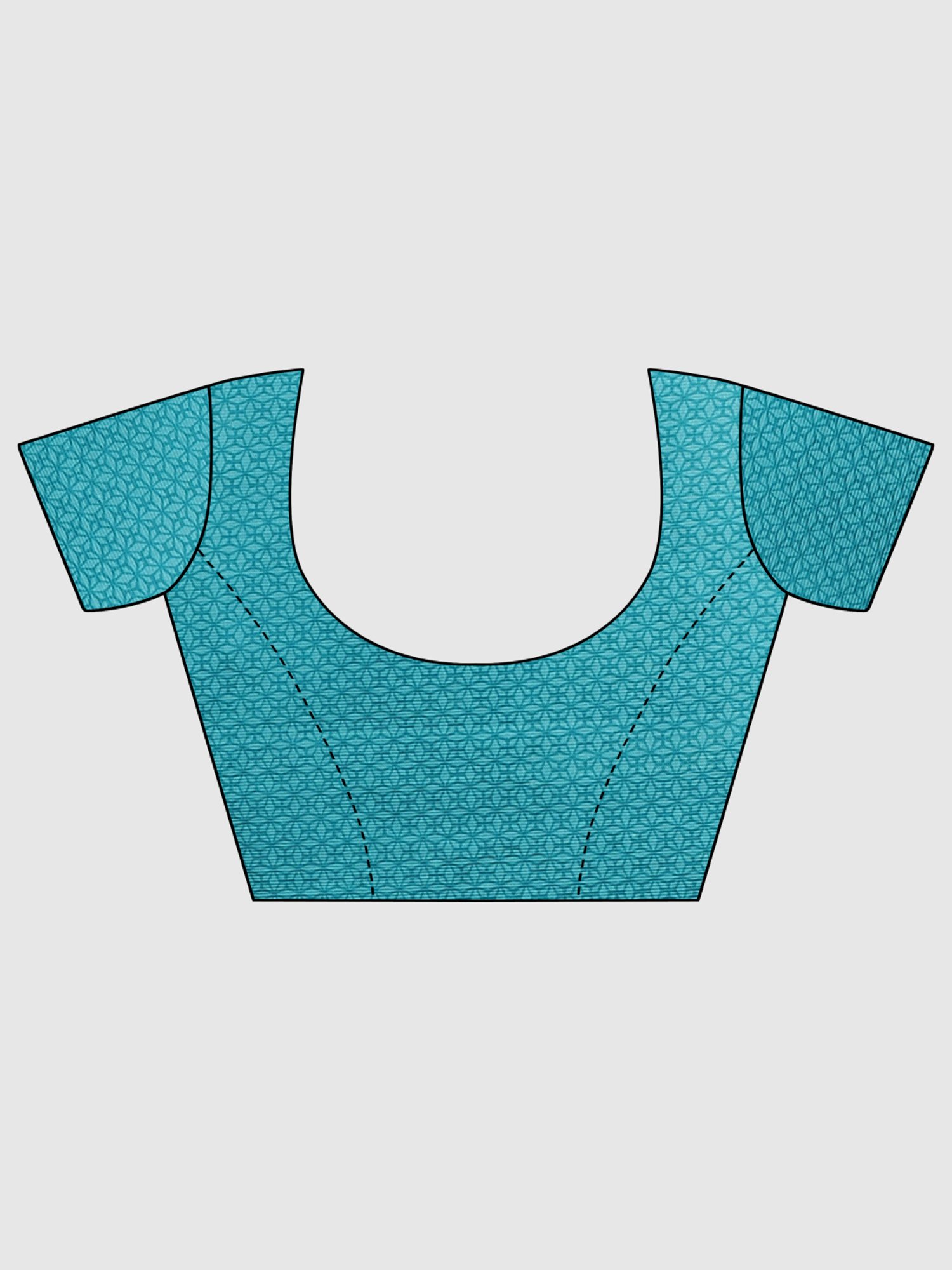 KSUT Sky Blue Printed Saree With Unstitched Blouse