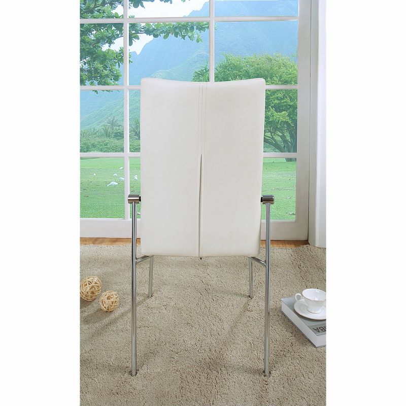 Set of 2 Dendry Upholstered Side Chairs White/Chrome - miBasics